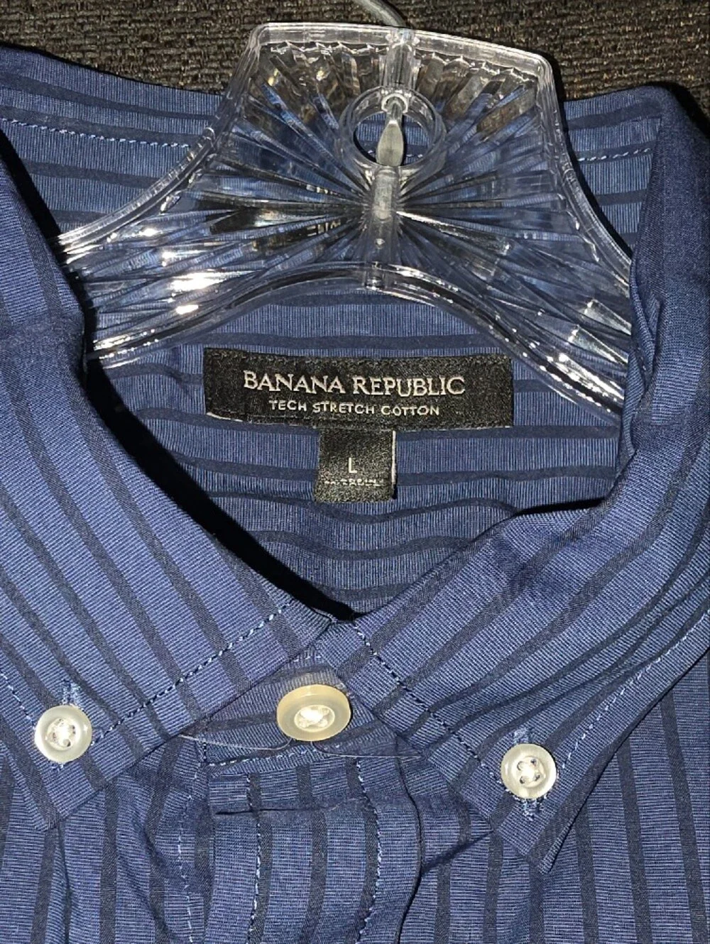 Banana Republic Men’s Navy Blue Pinstripe Button-Down Shirt